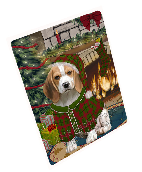 The Stocking was Hung Beagle Dog Magnet MAG70716 (Small 5.5" x 4.25")