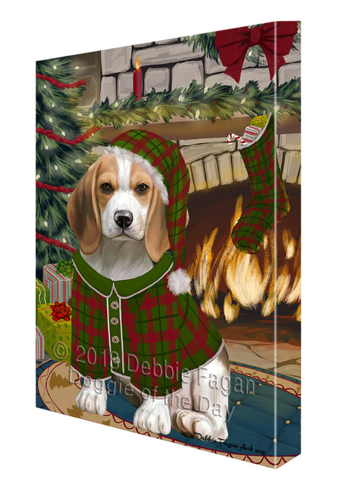 The Stocking was Hung Beagle Dog Canvas Print Wall Art Décor CVS116666