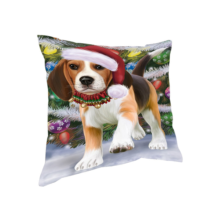 Trotting in the Snow Beagle Dog Pillow PIL75380