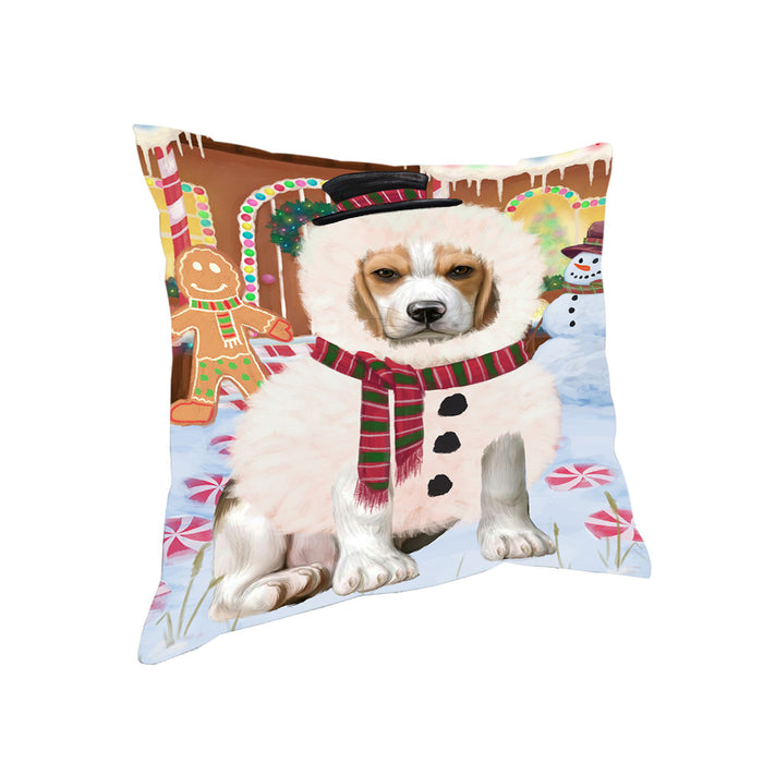 Christmas Gingerbread House Candyfest Beagle Dog Pillow PIL78956