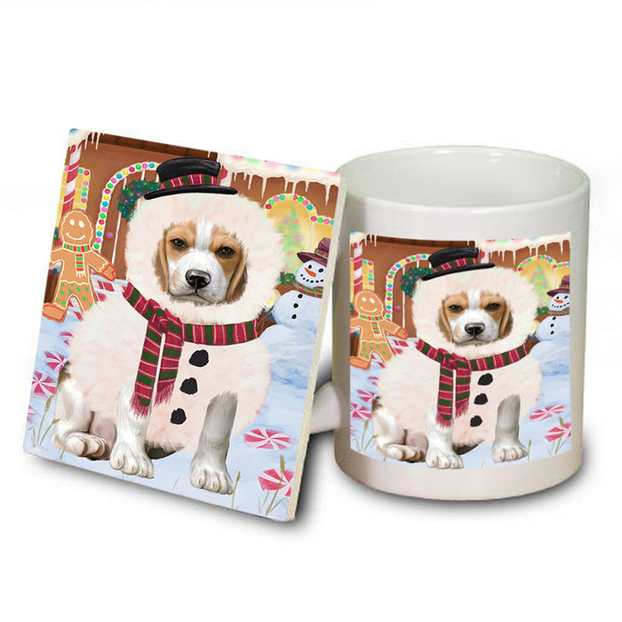 Christmas Gingerbread House Candyfest Beagle Dog Mug and Coaster Set MUC56158