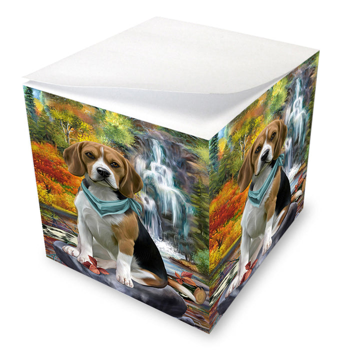 Scenic Waterfall Beagle Dog Note Cube NOC51819