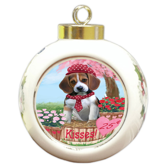 Rosie 25 Cent Kisses Beagle Dog Round Ball Christmas Ornament RBPOR56166