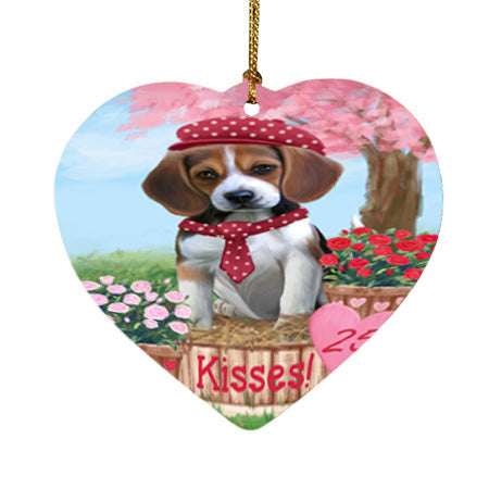 Rosie 25 Cent Kisses Beagle Dog Heart Christmas Ornament HPOR56166