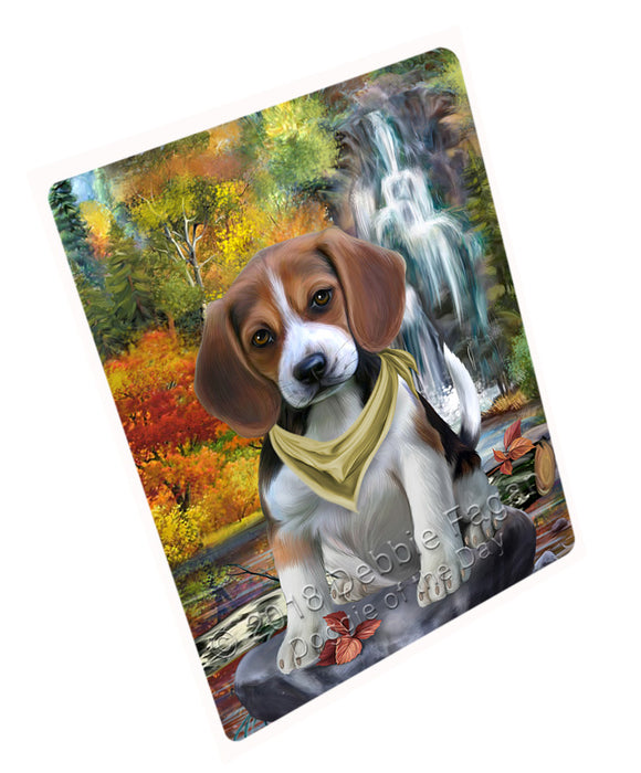 Scenic Waterfall Beagle Dog Large Refrigerator / Dishwasher Magnet RMAG71418