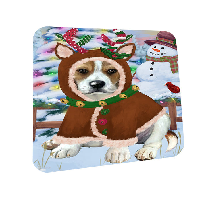 Christmas Gingerbread House Candyfest Beagle Dog Coasters Set of 4 CST56125