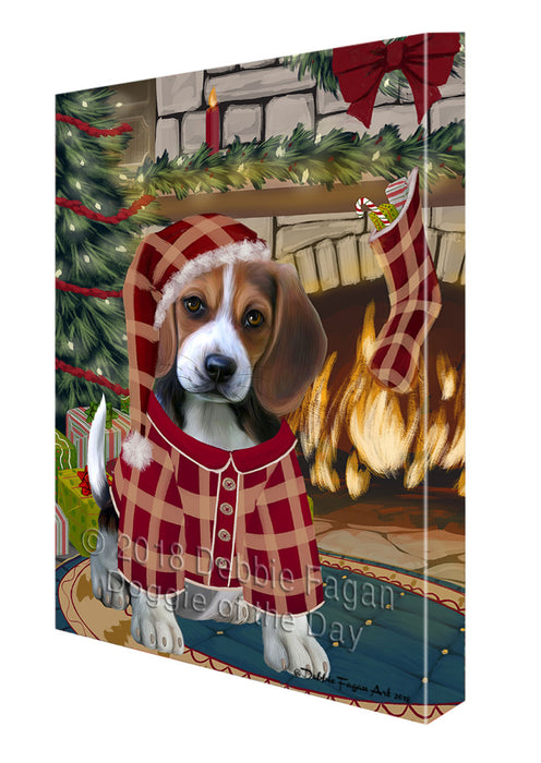 The Stocking was Hung Beagle Dog Canvas Print Wall Art Décor CVS116675