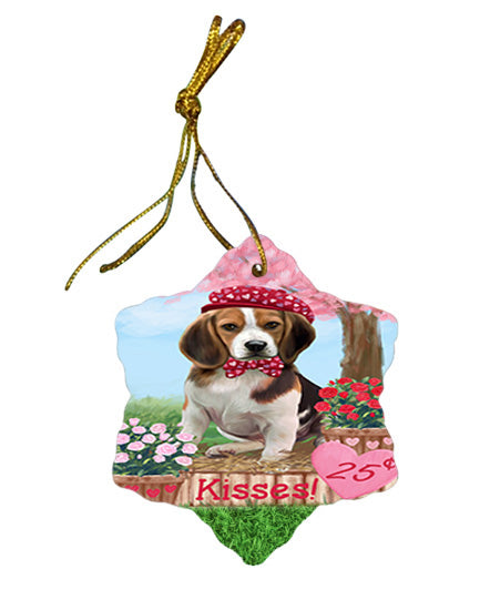 Rosie 25 Cent Kisses Beagle Dog Star Porcelain Ornament SPOR56167