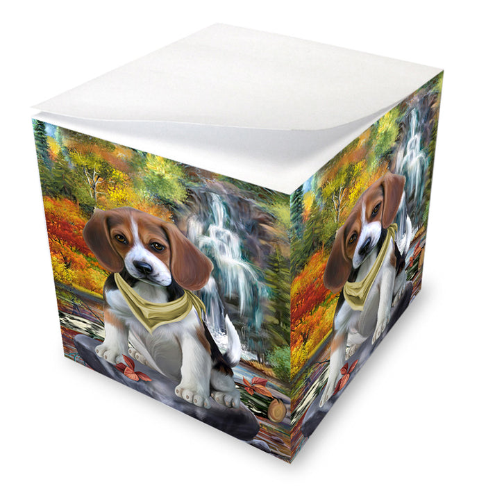 Scenic Waterfall Beagle Dog Note Cube NOC51820