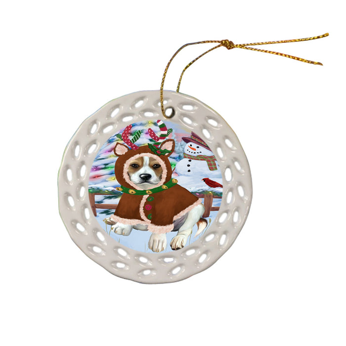 Christmas Gingerbread House Candyfest Beagle Dog Ceramic Doily Ornament DPOR56523