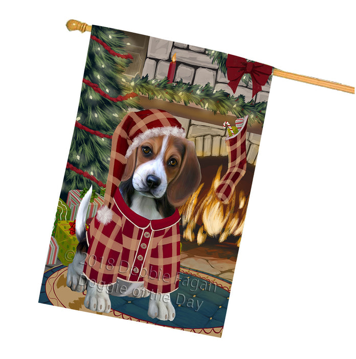 The Stocking was Hung Beagle Dog House Flag FLG55623