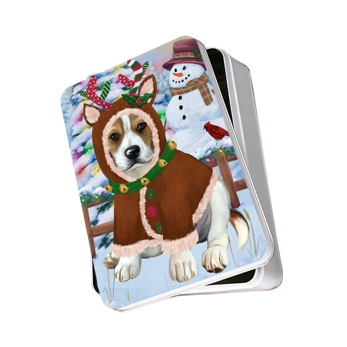 Christmas Gingerbread House Candyfest Beagle Dog Photo Storage Tin PITN56086