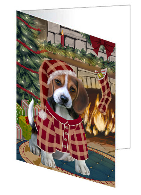 The Stocking was Hung Goldendoodle Dog Handmade Artwork Assorted Pets Greeting Cards and Note Cards with Envelopes for All Occasions and Holiday Seasons GCD70466