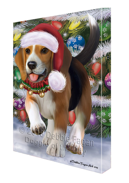 Trotting in the Snow Beagle Dog Canvas Print Wall Art Décor CVS110060