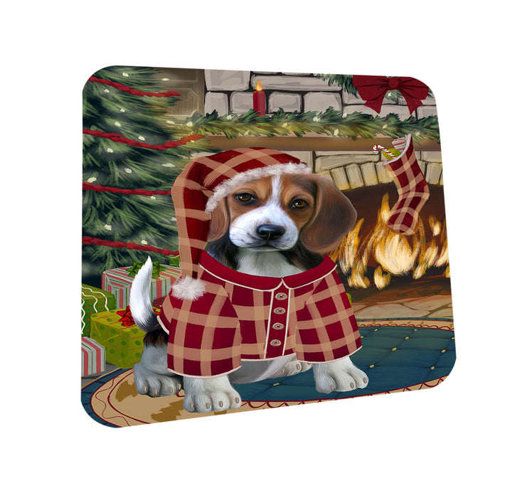 The Stocking was Hung Beagle Dog Coasters Set of 4 CST55152
