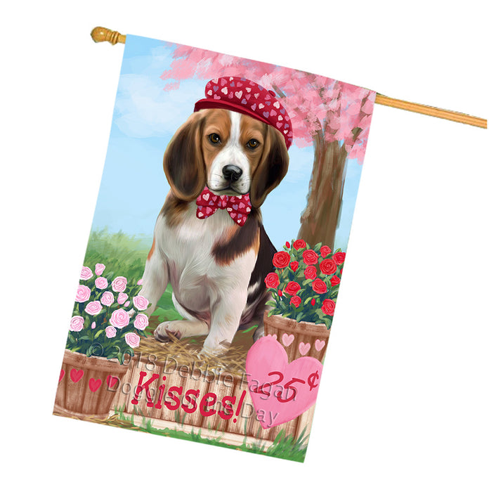 Rosie 25 Cent Kisses Beagle Dog House Flag FLG56495
