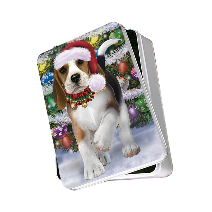 Trotting in the Snow Beagle Dog Photo Storage Tin PITN54506