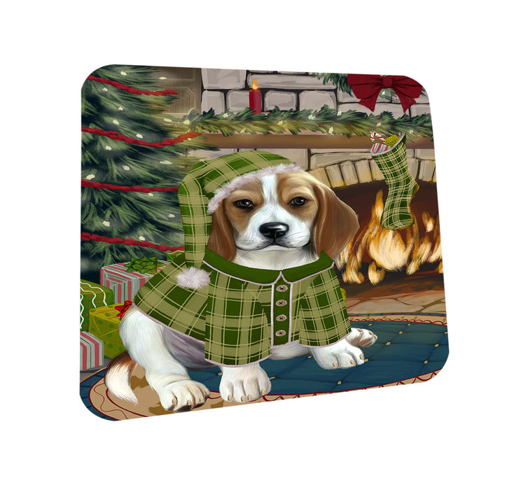 The Stocking was Hung Beagle Dog Coasters Set of 4 CST55153