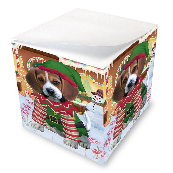 Christmas Gingerbread House Candyfest Beagle Dog Note Cube NOC54240