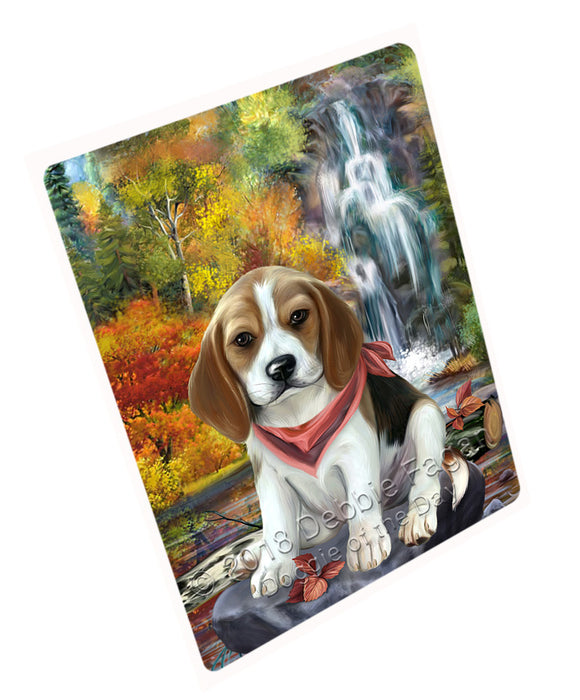Scenic Waterfall Beagle Dog Large Refrigerator / Dishwasher Magnet RMAG71424