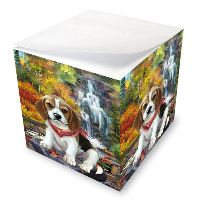 Scenic Waterfall Beagle Dog Note Cube NOC51821