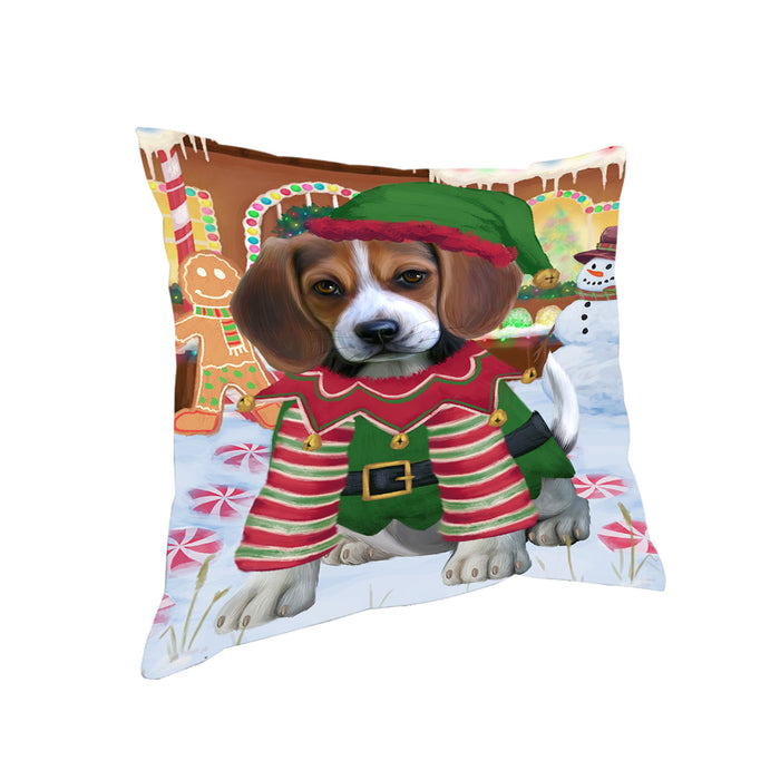 Christmas Gingerbread House Candyfest Beagle Dog Pillow PIL78964