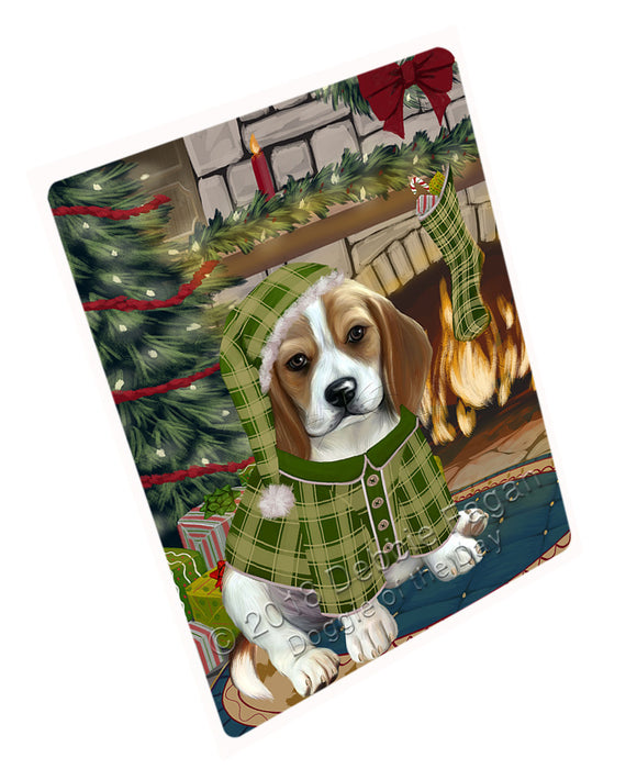 The Stocking was Hung Beagle Dog Magnet MAG70722 (Small 5.5" x 4.25")