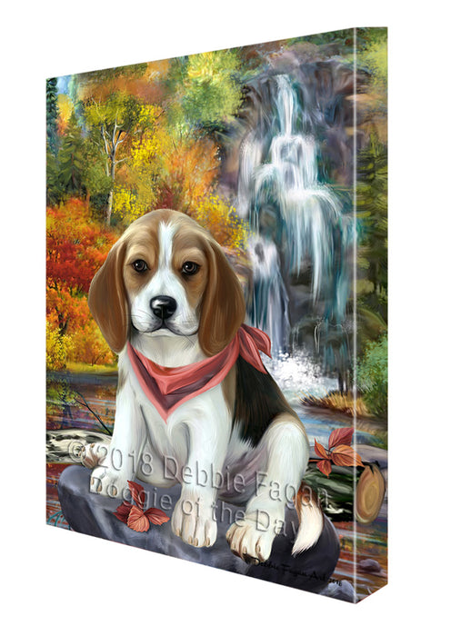 Scenic Waterfall Beagle Dog Canvas Print Wall Art Décor CVS83654