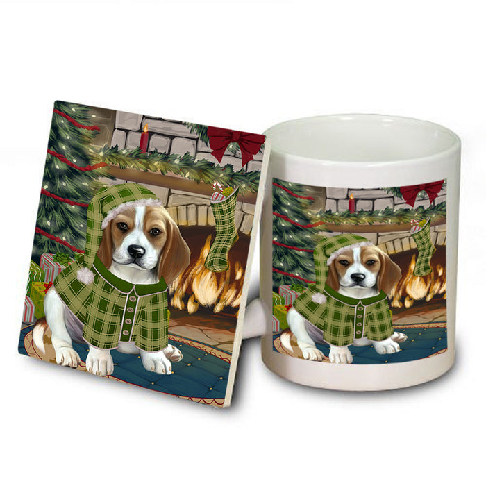 The Stocking was Hung Beagle Dog Mug and Coaster Set MUC55187