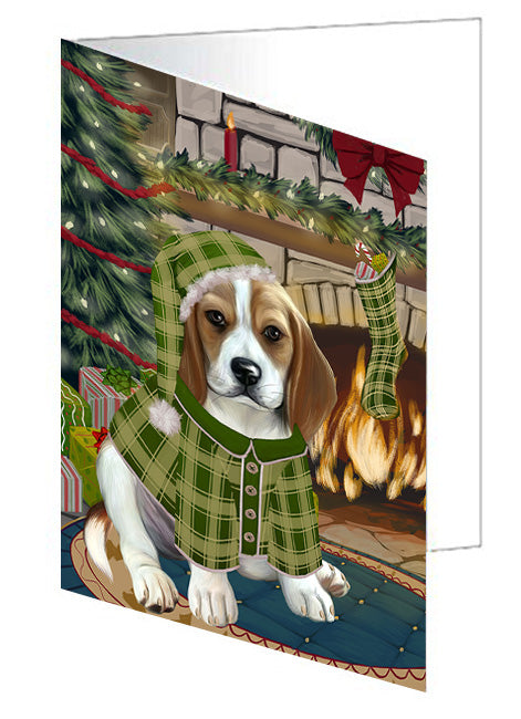 The Stocking was Hung Goldendoodle Dog Handmade Artwork Assorted Pets Greeting Cards and Note Cards with Envelopes for All Occasions and Holiday Seasons GCD70463