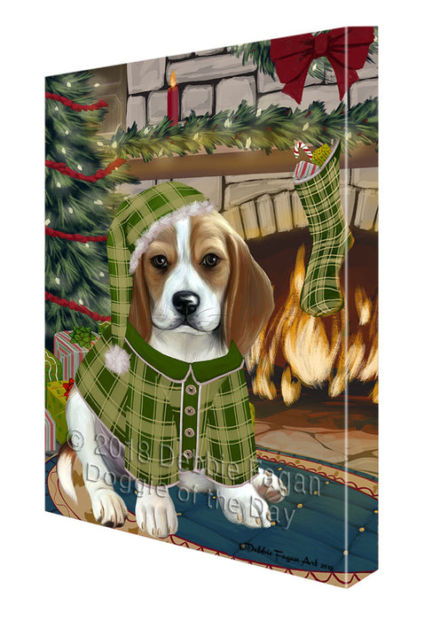 The Stocking was Hung Beagle Dog Canvas Print Wall Art Décor CVS116684