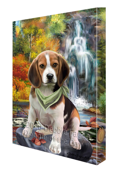 Scenic Waterfall Beagle Dog Canvas Print Wall Art Décor CVS83672