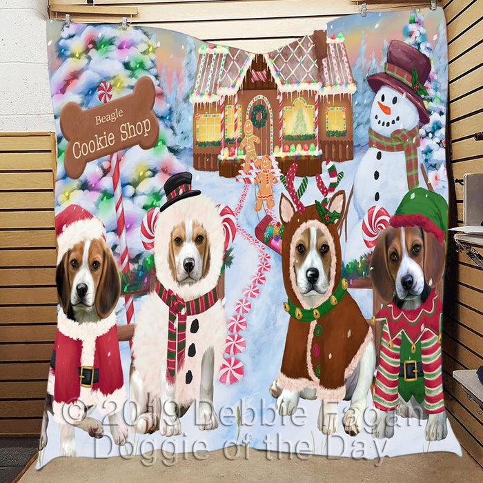 Holiday Gingerbread Cookie Beagle Dogs Quilt