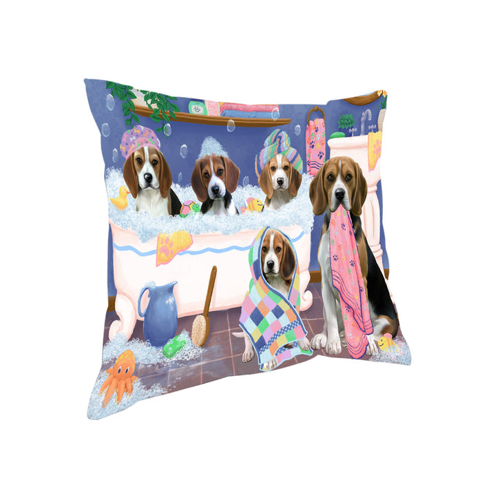 Rub A Dub Dogs In A Tub Beagles Dog Pillow PIL81332