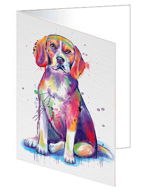 Watercolor Beagle Dog Handmade Artwork Assorted Pets Greeting Cards and Note Cards with Envelopes for All Occasions and Holiday Seasons GCD76730