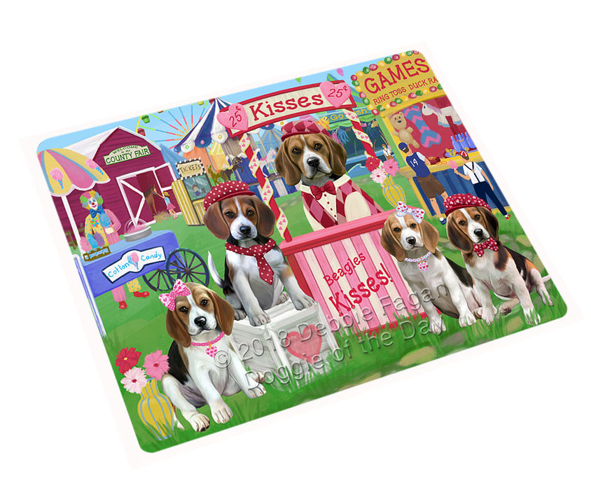 Carnival Kissing Booth Beagles Dog Cutting Board C72477
