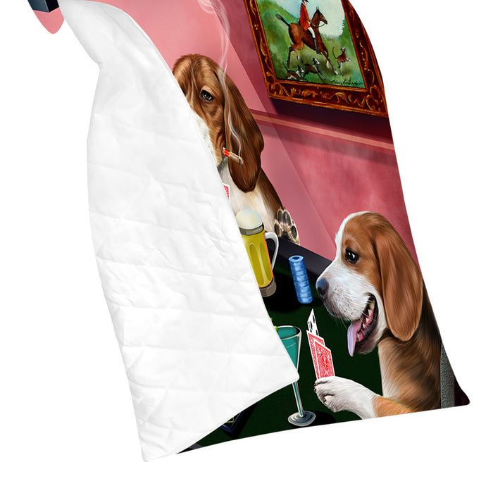 Home of  Beagle Dogs Playing Poker Quilt