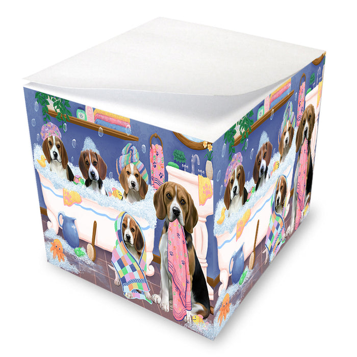 Rub A Dub Dogs In A Tub Beagles Dog Note Cube NOC54832