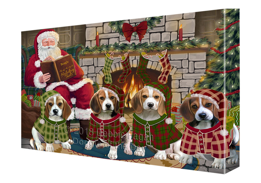 Christmas Cozy Holiday Tails Beagles Dog Canvas Print Wall Art Décor CVS115793