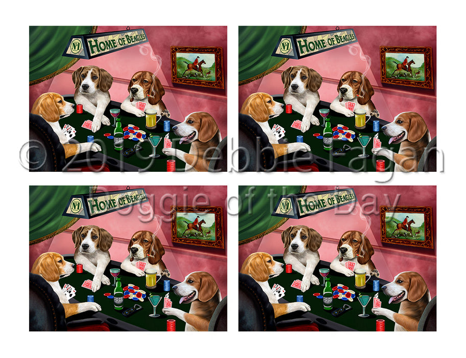 Home of  Beagle Dogs Playing Poker Placemat