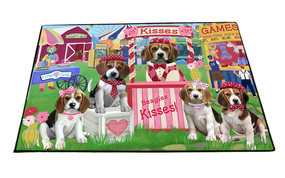 Carnival Kissing Booth Beagles Dog Floormat FLMS52881