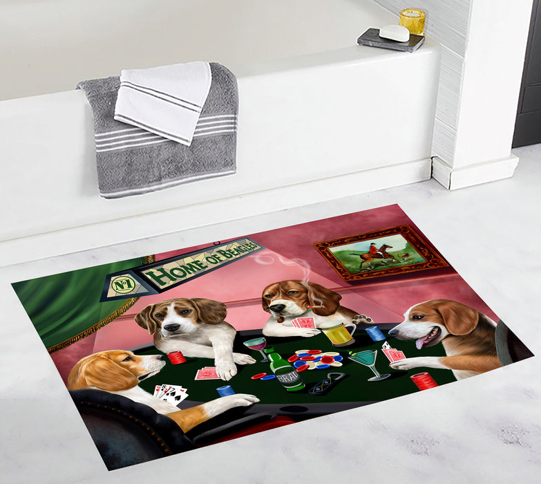 Home of  Beagle Dogs Playing Poker Bath Mat