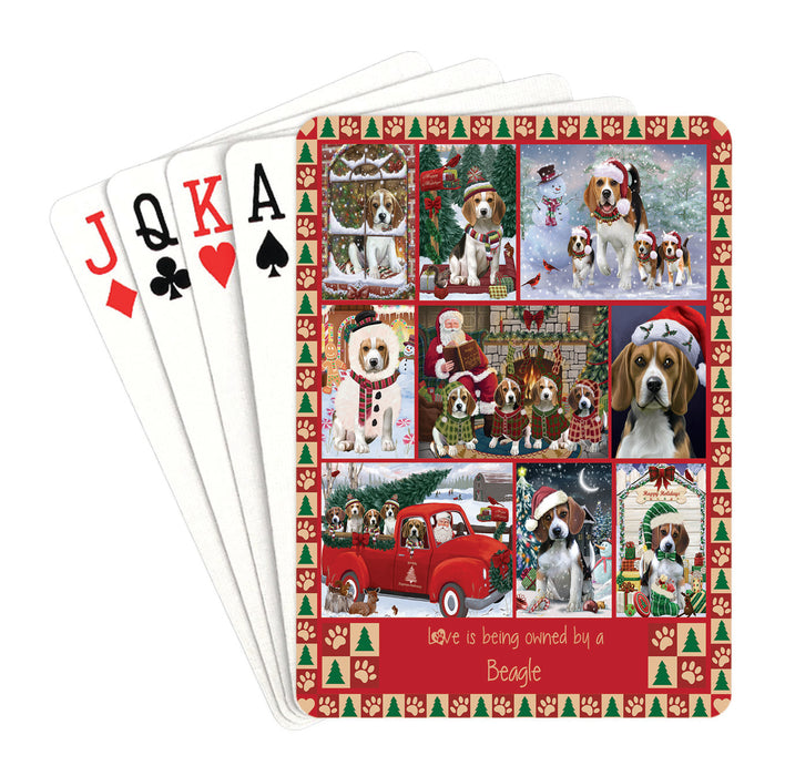 Love is Being Owned Christmas Beagle Dogs Playing Card Decks