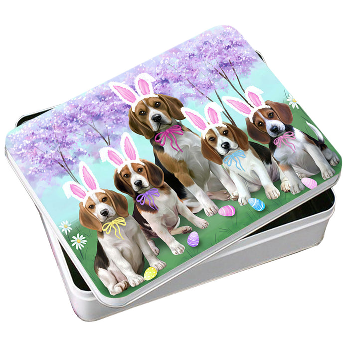 Beagles Dog Easter Holiday Photo Storage Tin PITN49130