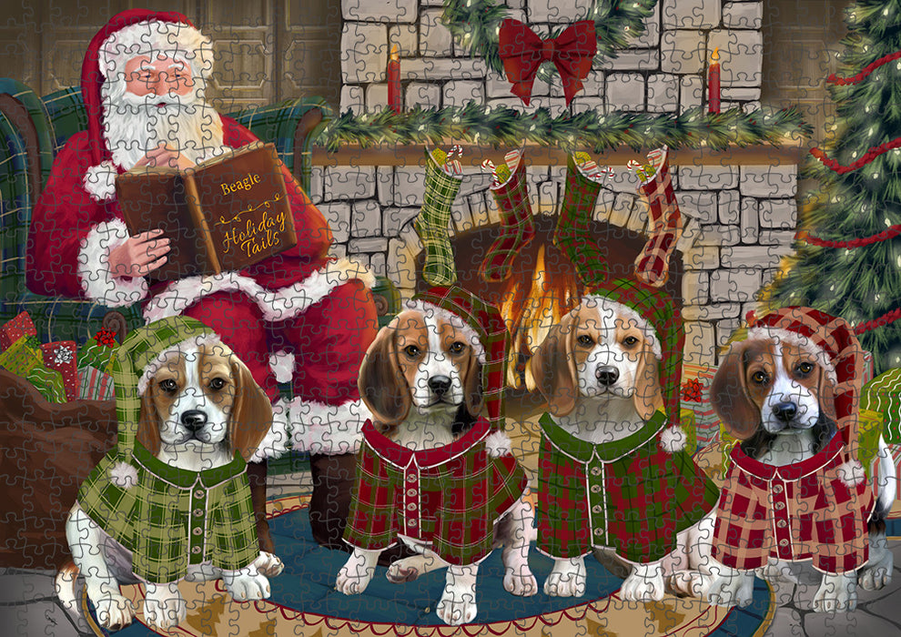 Christmas Cozy Holiday Tails Beagles Dog Puzzle with Photo Tin PUZL88588
