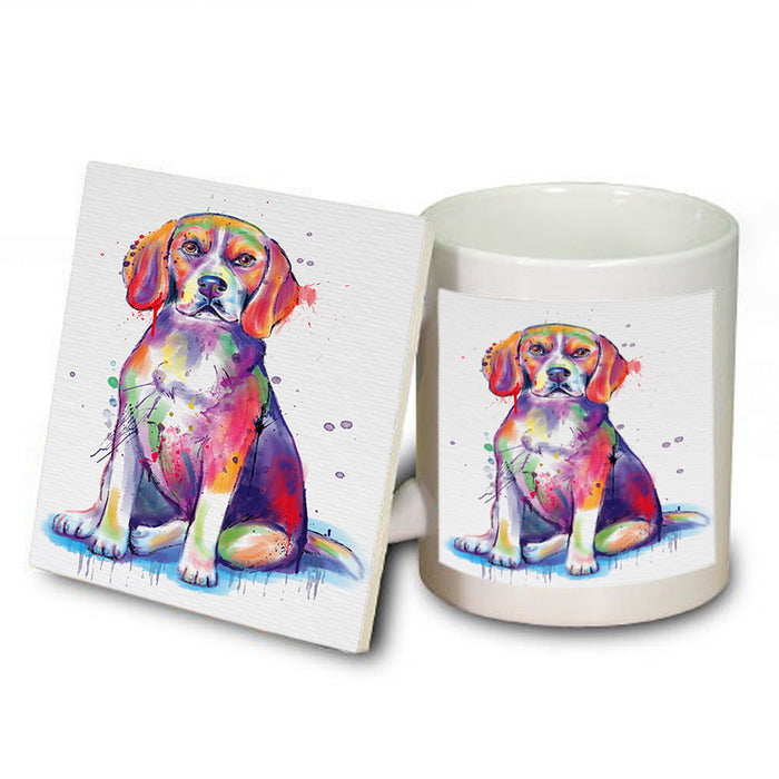 Watercolor Beagle Dog Mug and Coaster Set MUC57064