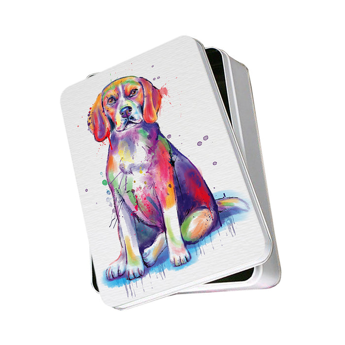 Watercolor Beagle Dog Photo Storage Tin PITN57015