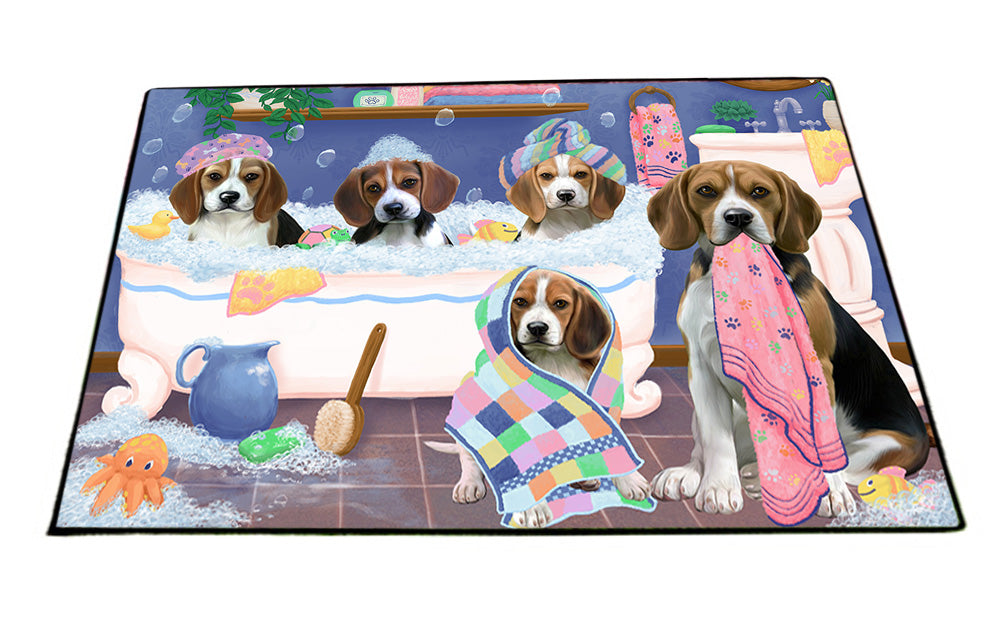 Rub A Dub Dogs In A Tub Beagles Dog Floormat FLMS53463