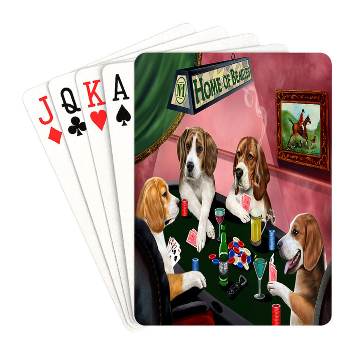 Home of Beagle Dogs Playing Poker Playing Card Decks
