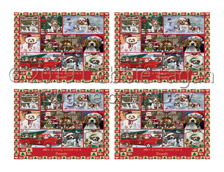 Love is Being Owned Christmas Beagle Dogs Placemat